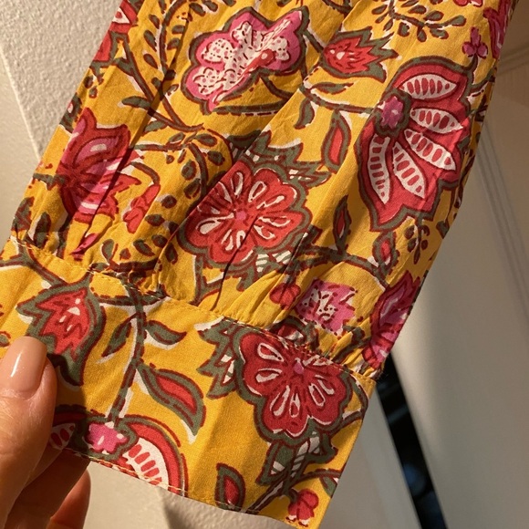 dRA Anthropologie Women’s Maxi Floral Button Belt Pockets Cotton size medium - Picture 10 of 16